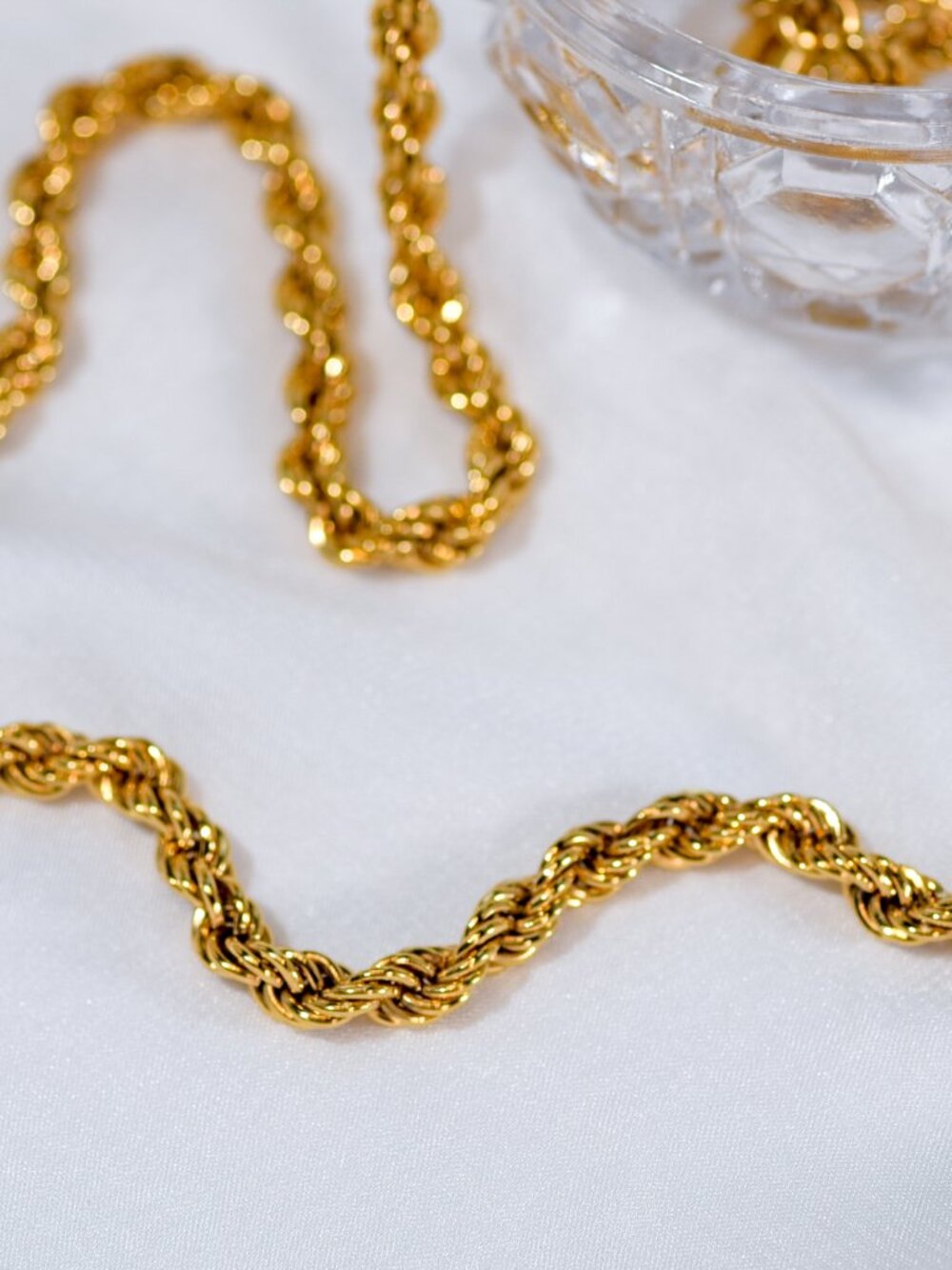 Vintage Monet Gold Tone 23” Rope Chain Necklace